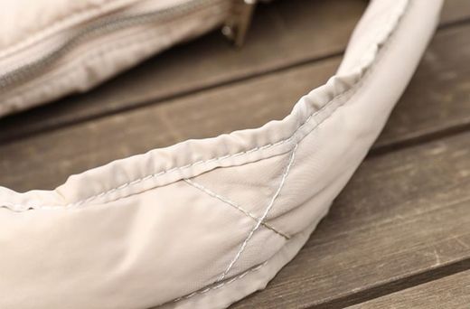 Bolso de Hombro Pequeño Acolchado Beige