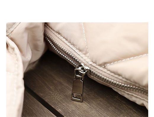 Bolso de Hombro Pequeño Acolchado Beige