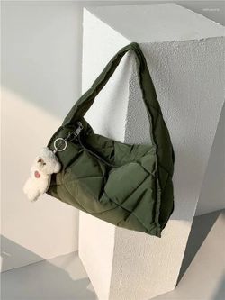 Bolso de Hombro Pequeño Acolchado Verde Khaki