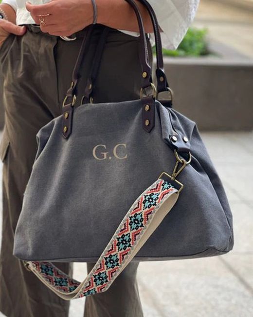 Bolso de lona tote bag personalizable gris
