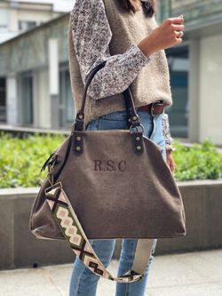 Bolso de lona tote bag personalizable marrón