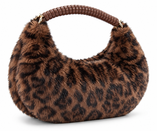 Bolso De pelo Para Mujer Marrón Animal Print
