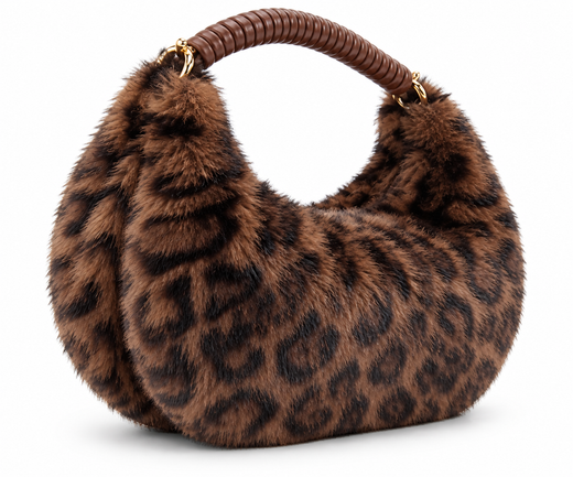 Bolso De pelo Para Mujer Marrón Animal Print