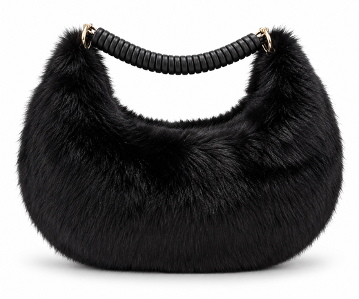 Bolso De pelo Para Mujer Negro
