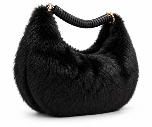 Bolso De pelo Para Mujer Negro