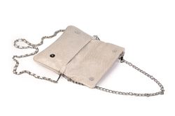 Bolso de piel doble cadena beige