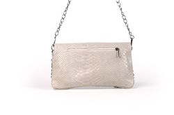 Bolso de piel doble cadena beige