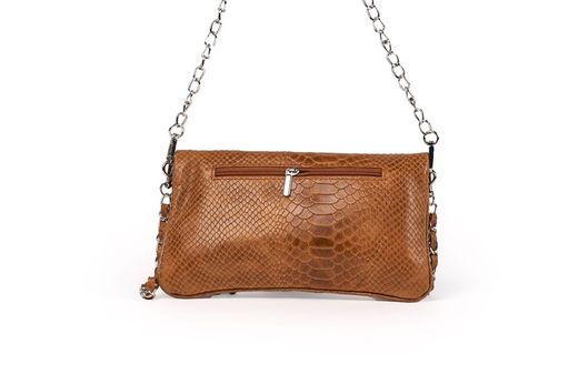 Bolso de piel doble cadena camel