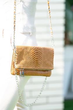 Bolso de piel doble cadena taupe