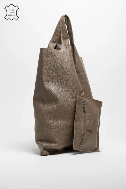 Bolso De Piel Lemy Taupe
