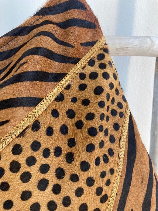 Bolso de Piel Shopper Animal Print de Leopardo Camel