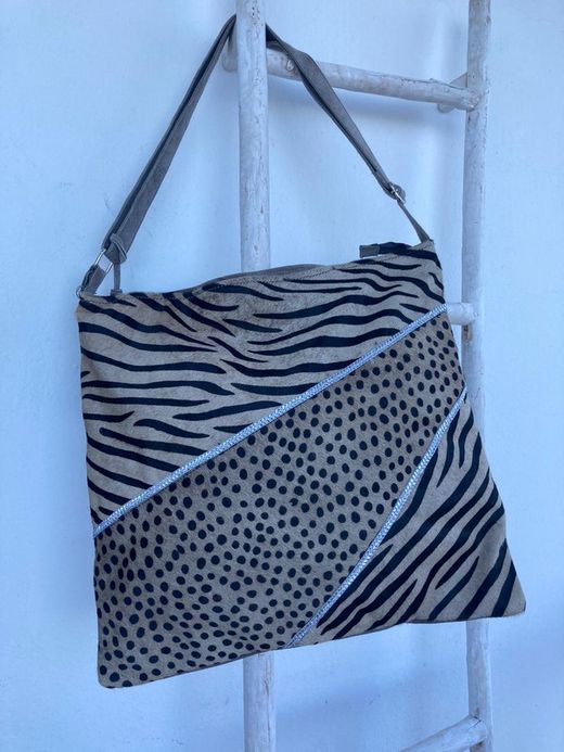 Bolso de Piel Shopper Animal Print de Leopardo Camel