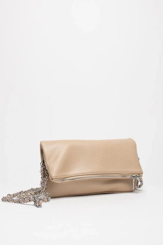 Bolso Doble Cadena Para Hombro y Bandolera Taupe