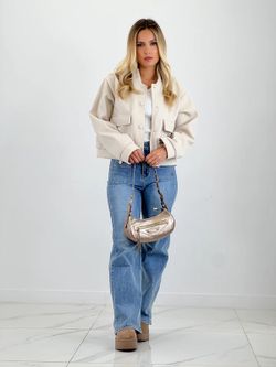 Bolso Hobo Biker De Piel Bronce