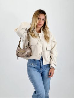 Bolso Hobo Biker De Piel Bronce