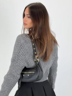 Bolso Hobo Biker De Piel Negro