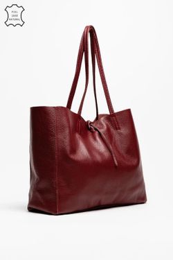 Bolso Lary De Piel Granate