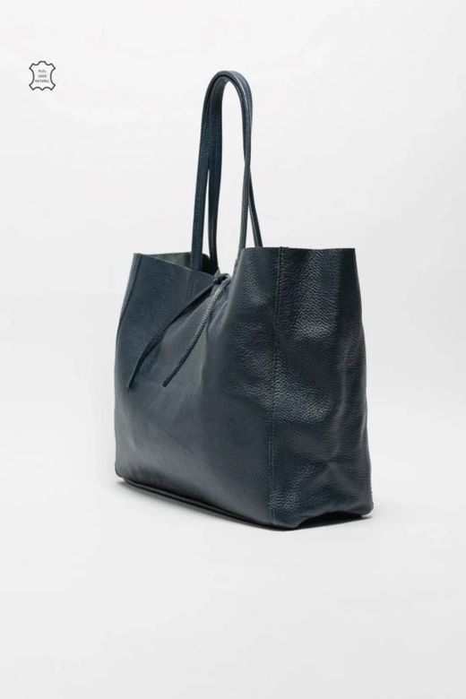 Bolso Lary De Piel Azul Marino