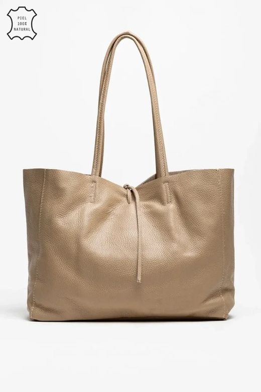 Bolso Lary De Piel Taupe