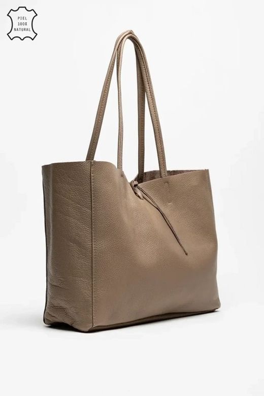 Bolso Lary De Piel Taupe