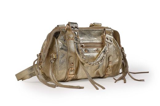 Bolso pequeño de piel oro metalizado