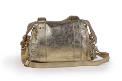 Bolso pequeño de piel oro metalizado