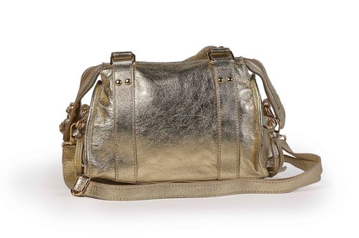 Bolso pequeño de piel oro metalizado