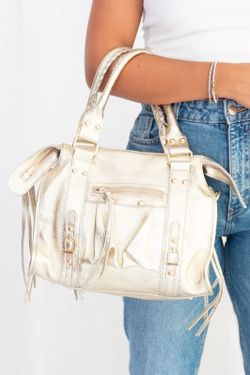 Bolso pequeño de piel oro metalizado