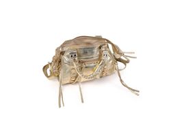 Bolso pequeño de piel oro metalizado