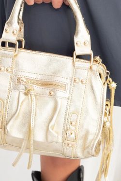 Bolso pequeño de piel oro metalizado