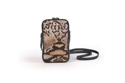 Bolso portamóvil de piel con estampado serpiente animalprint