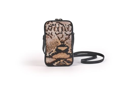 Bolso portamóvil de piel con estampado serpiente animalprint