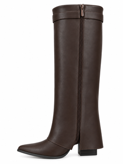 Bota Alta Elegance con Hebilla Dorada Marrón