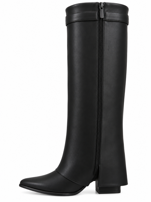 Bota Alta Elegance con Hebilla Dorada Negro