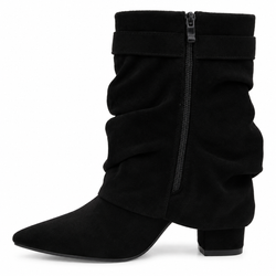 Bota Elegance Con Hebilla Dorada Negro