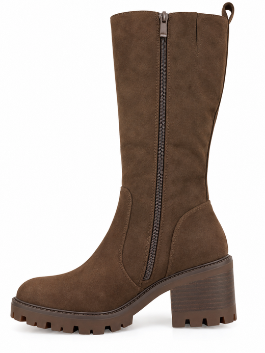 Bota Track Media Caña Para Mujer Marrón