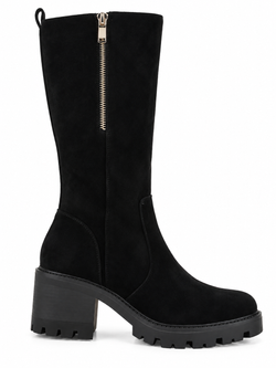 Bota Track Media Caña Para Mujer Negro