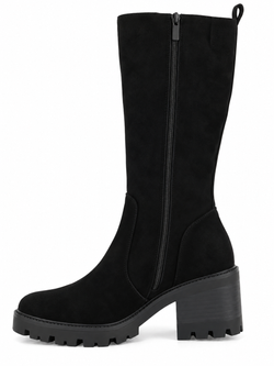 Bota Track Media Caña Para Mujer Negro