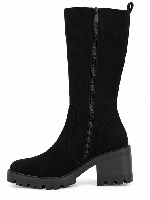 Bota Track Media Caña Para Mujer Negro