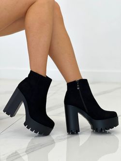 Botín Alara Con Tacón Alto y Plataforma Negro
