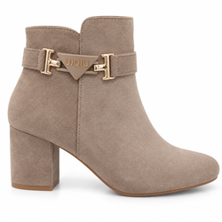 Botín Para Mujer Con Tacón Beige