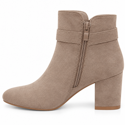 Botín Para Mujer Con Tacón Beige