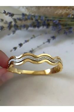Brazalete Lujoso Dorado Para Mujer