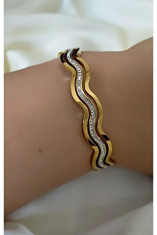 Brazalete Lujoso Dorado Para Mujer