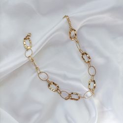 Cadena Eslabones De Cuello Para Mujer Oro