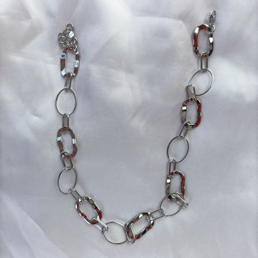 Cadena Eslabones De Cuello Para Mujer Plata