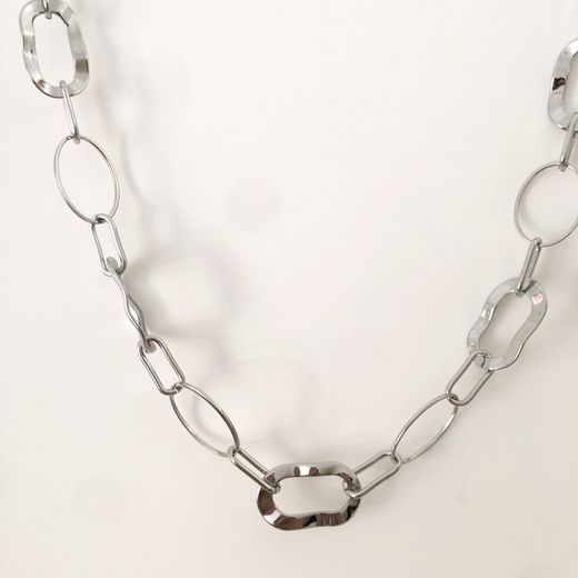 Cadena Eslabones De Cuello Para Mujer Plata