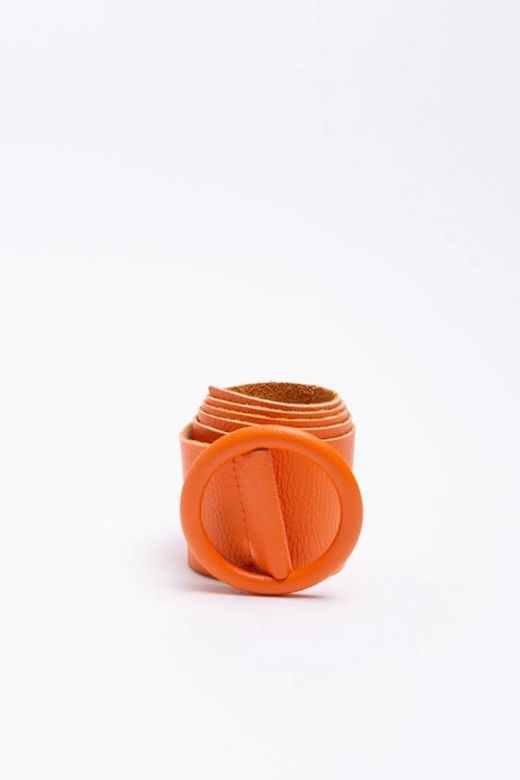 Cinturón Astro De Piel Para Mujer Naranja