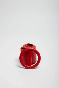 Cinturón Astro De Piel Para Mujer Rojo