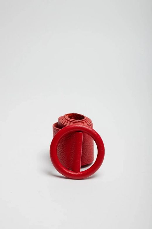 Cinturón Astro De Piel Para Mujer Rojo